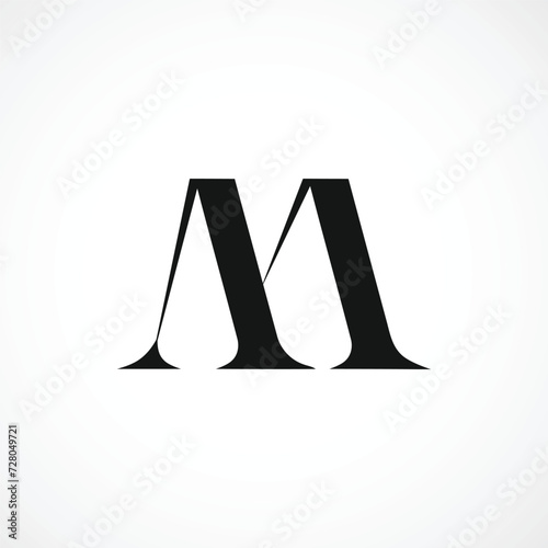 Modern M letter abstract logo design concept isolated vector template illustration