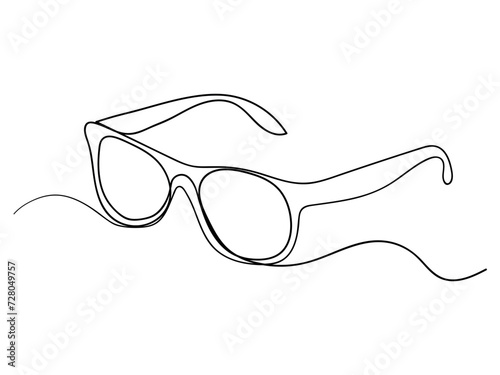 MobileGlasses icon line continuous drawing vector. One line eyeglasses icon vector background. Eyeglasses icon. Continuous outline of a Glasses