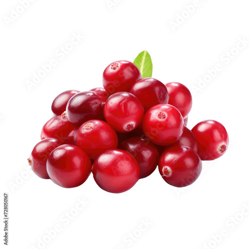 Heap cranberry on white or transparent background