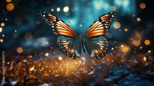 Butterfly in Flight Artistic Interpretation © ArtCookStudio