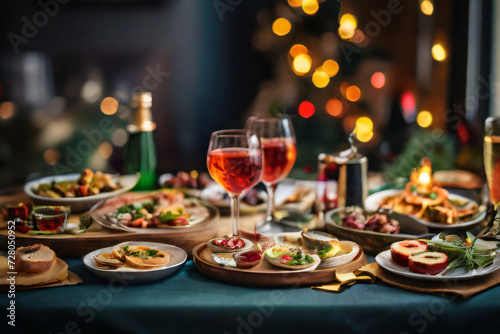 A festive table filled with delicious appetizers