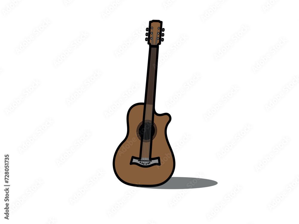 guitar icon. Musical instrument. Rock music, jazz symbol. Vector illustration