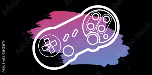 Gamepad, joypad, icon. Gamepads. Helm. Video game controller, linear icon.