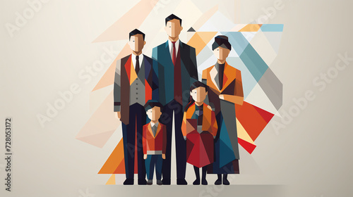 illustration of a family  photo