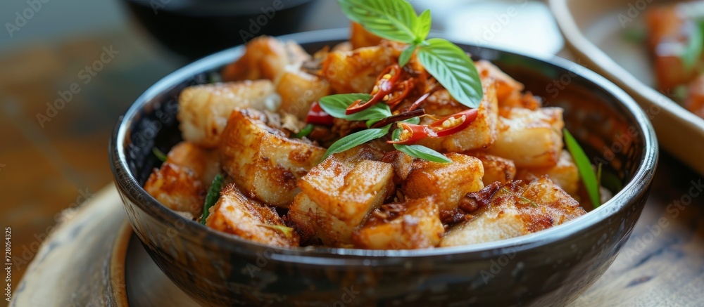 Close Up of Crispy Fried Taro Dish with Bread Close Up, Close Up, Close Up Close Up of Crispy Fried Taro Dish with Bread Close Up, Close Up, Close Up