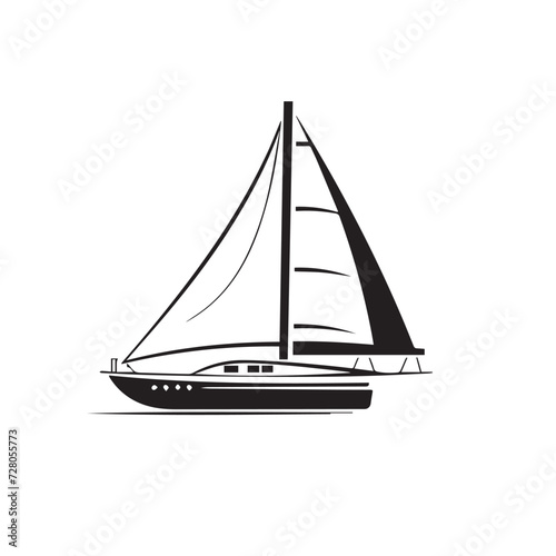 Catamaran in cartoon, doodle style. Image for t shirt. Isolated 2d vector illustration in logo, icon, sketch style, Eps 10. AI Generative