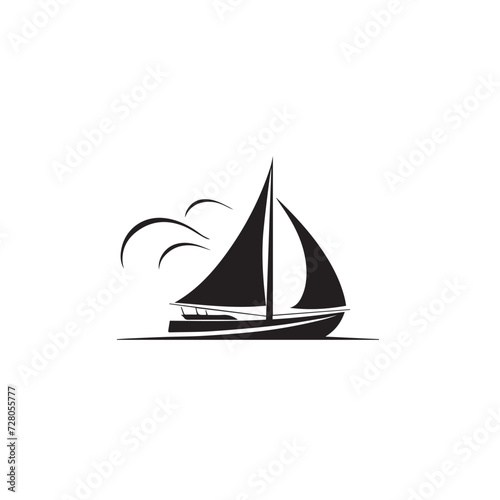 Catamaran in cartoon, doodle style. Image for t shirt. Isolated 2d vector illustration in logo, icon, sketch style, Eps 10. AI Generative