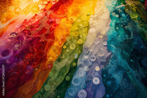 Vibrant elements of color in an abstract arrangement
