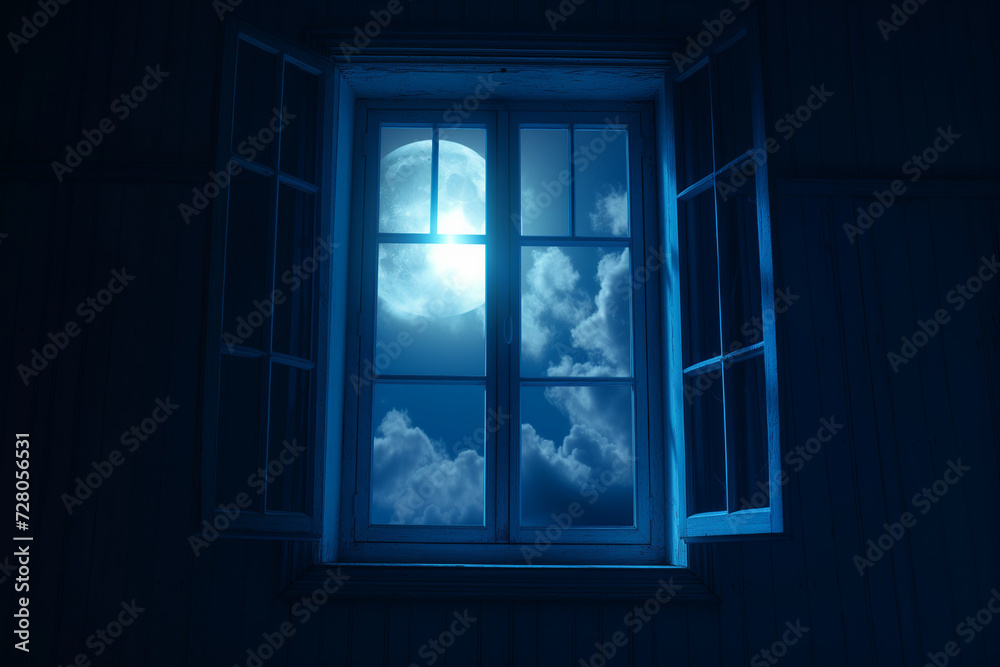 window in the dark.AI generated window in the dark.AI generated