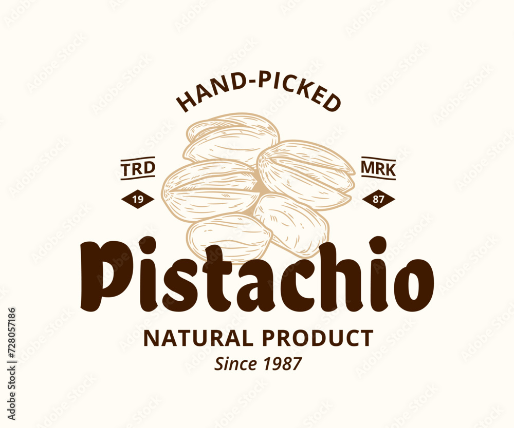 Vector pistachio logo design template. Pistachio kernels and shells Vector pistachio logo design template. Pistachio kernels and shells