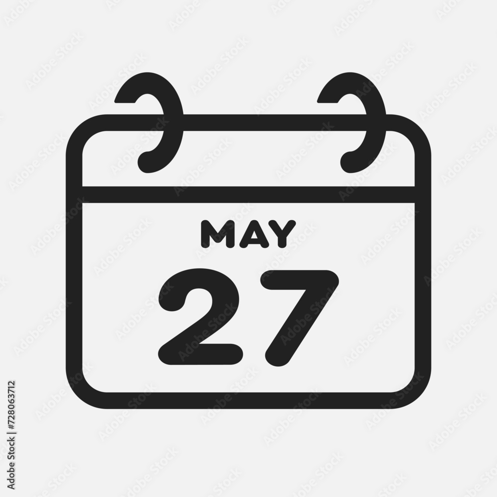 Icon page calendar day - 27 May Icon page calendar day - 27 May
