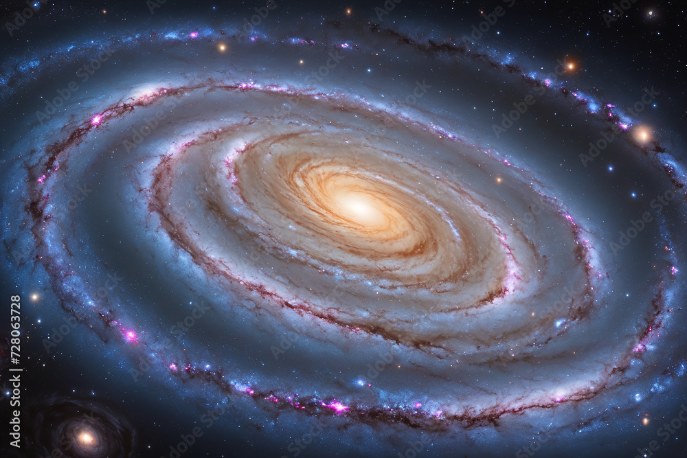 Colorful spiral galaxy in universe Colorful spiral galaxy in universe