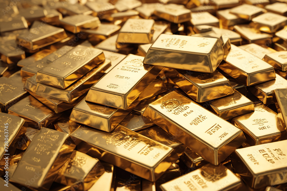 Heap of bar of gold Heap of bar of gold