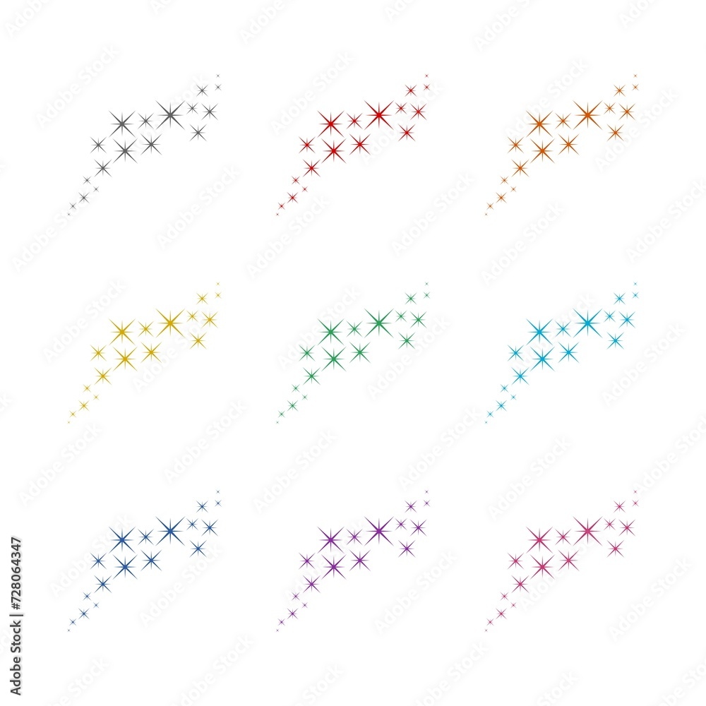 Stars icon Template icon isolated on white background. Set icons colorful