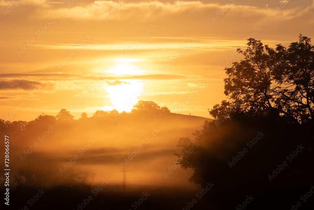 misty sunrise