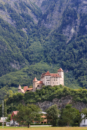 he medieaval castle on the rock Gutenberg Castle in Balzers  Liechtenstein.