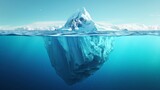 landscape with iceberg in water,global warming concept
