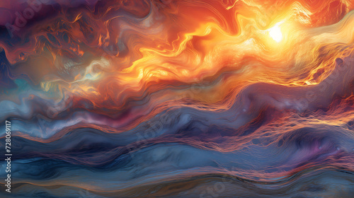 Abstract Background Fiery Orange and Red Swirls