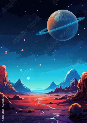 Fantasy galaxy travel sky adventure wallpaper, colorful. Generative Ai.