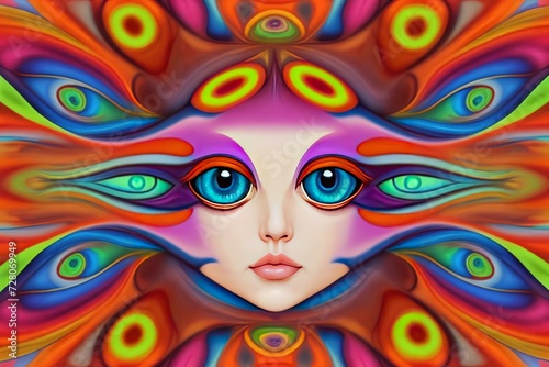 Psychedelic portrait of a woman.
