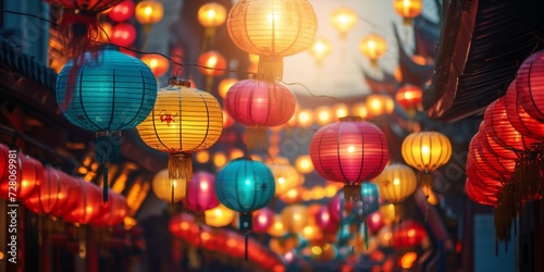  hundreds of colorful lanterns 