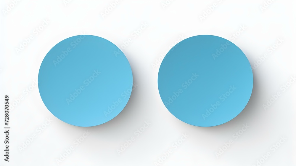 Two Blue round Paper Notes on a white Background. Brainstorming Template with Copy Space Two Blue round Paper Notes on a white Background. Brainstorming Template with Copy Space