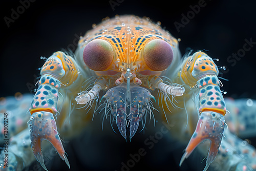 face cute mite animal microscope Generative AI photo