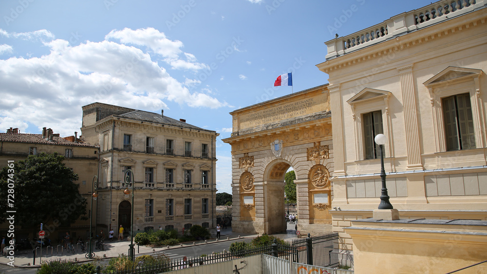 Arco del Triunfo (o de Peyrou), Montpellier, Francia - obrazy, fototapety, plakaty 