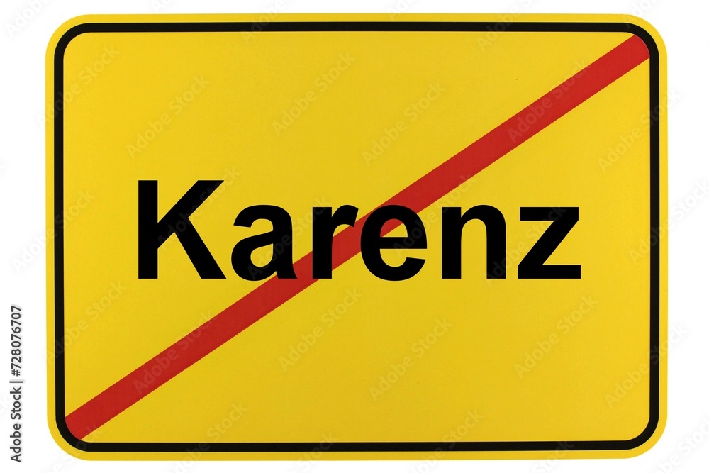 Obraz premium Illustration eines Ortsschildes der Gemeinde Karenz in Mecklenburg-Vorpommern