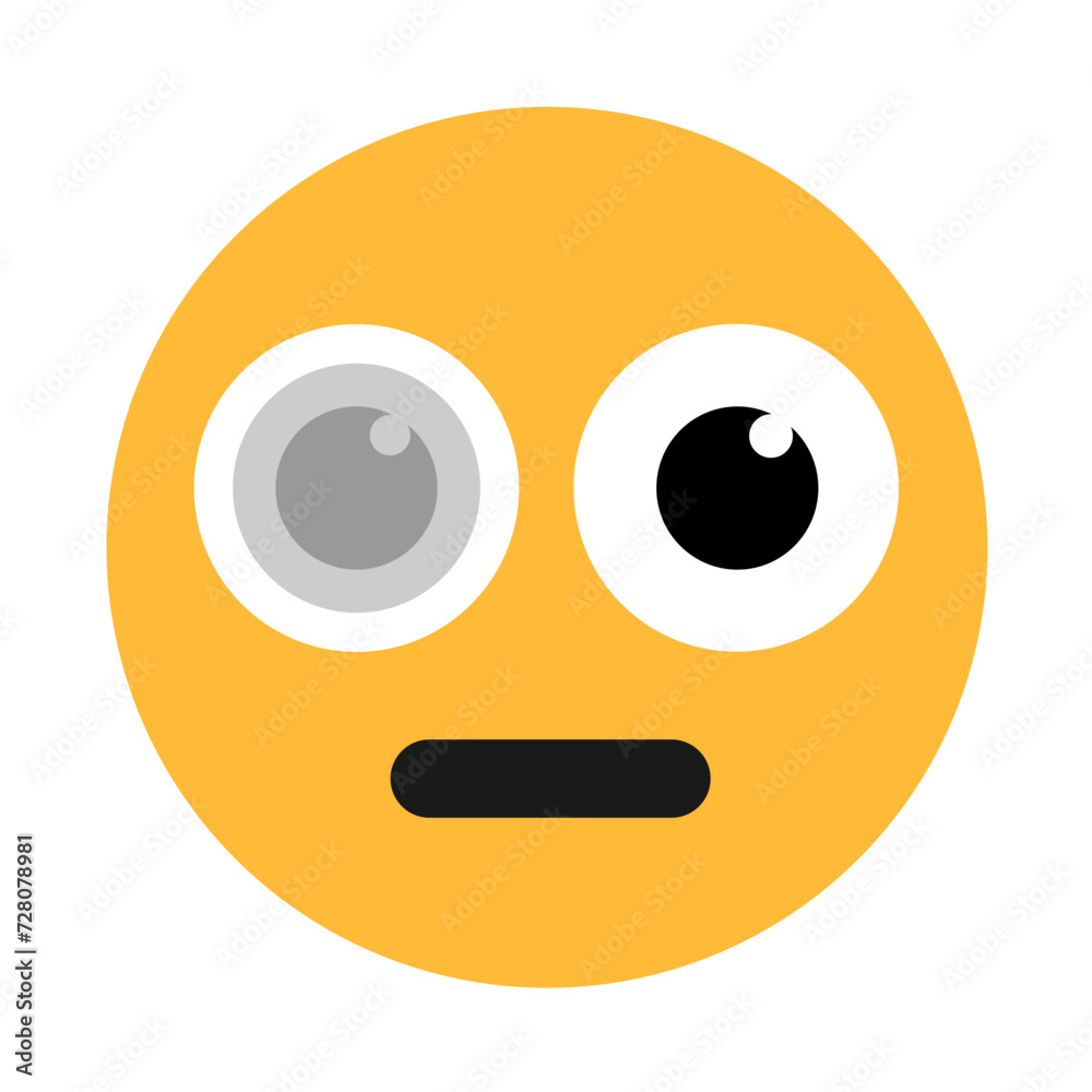 loudy eye because of cataract and glaucoma. Illness and disease of eyesight and vision. Male and human emoji and emoticon with medical and health problem. Vector illustration isolated on white. loudy eye because of cataract and glaucoma. Illness and disease of eyesight and vision. Male and human emoji and emoticon with medical and health problem. Vector illustration isolated on white.