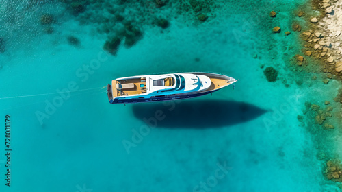 Aerial drone top view ultra wide photo of luxury. © Insight