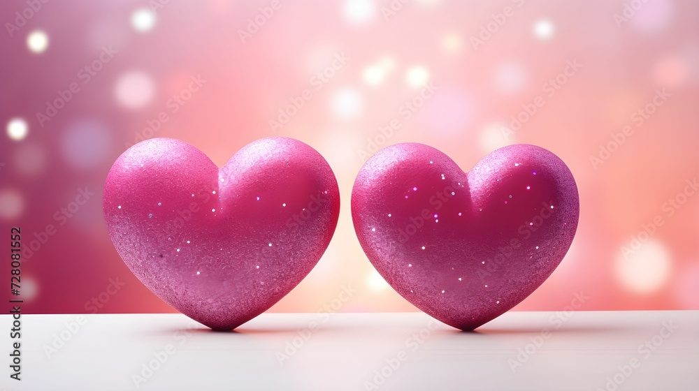 Pink valentine hearts. Creative wallpaper. Love. 