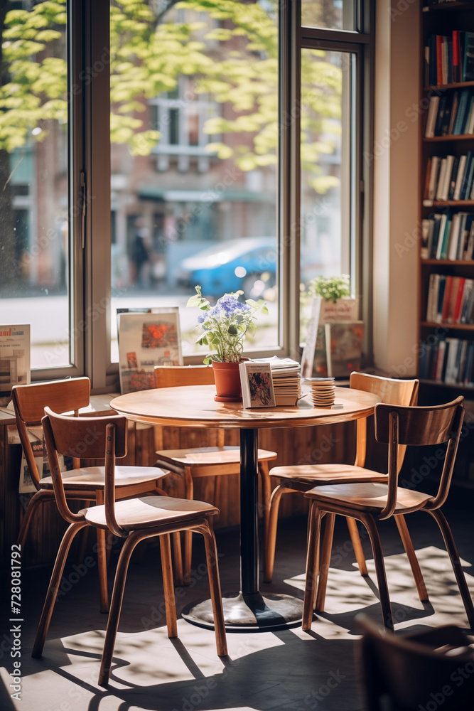 World Book Day. Stack of books. Cafe bookstore World Book Day. Stack of books. Cafe bookstore