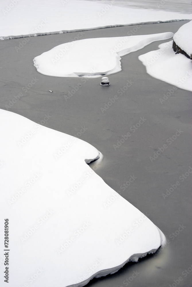 Snow covered river