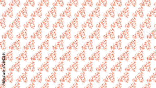 bicolor contour silhouette seamless pattern with flowers and leaves. Abstract floral spring, summer pattern.