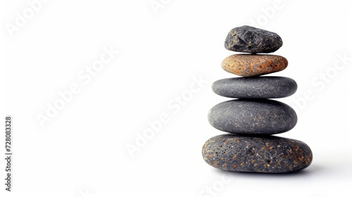 Pebbles balancing  on a pastel background. Sea pebble. Colorful pebbles. For banner  wallpaper  meditation  yoga  spa  the concept of harmony  ba lance. Copy space for text