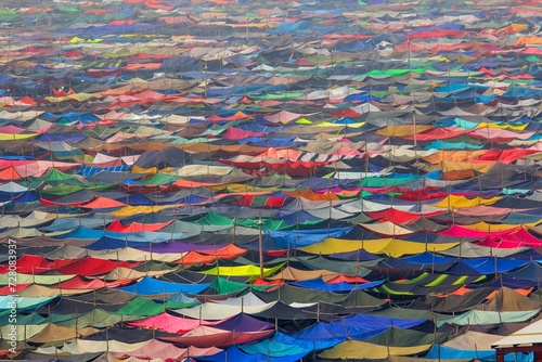 The Bishwa Ijtema is an annual gathering of Muslims in Tongi, by the banks of the River Turag, in the outskirts of Dhaka, Bangladesh. The Ijtema is  considered a demonstration of Muslim unity. photo