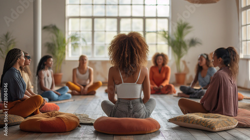 Women sitting in circle photo