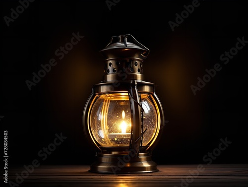 Lantern Glowing in Darkness Hope and Guidance Isolated on White Background AI Generated