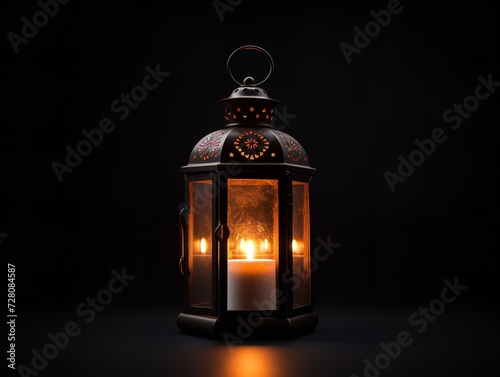 Lantern Glowing in Darkness Hope and Guidance Isolated on White Background AI Generated