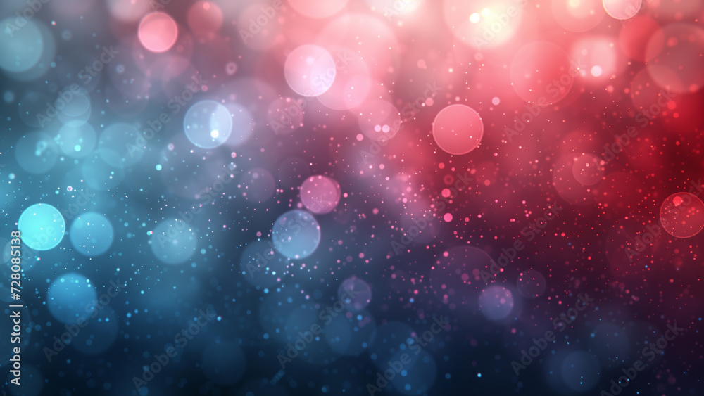Shimmering Lights: Blue and Red Bokeh Background