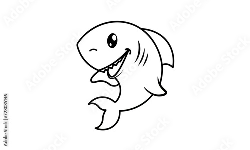 Fish line art vector illustration