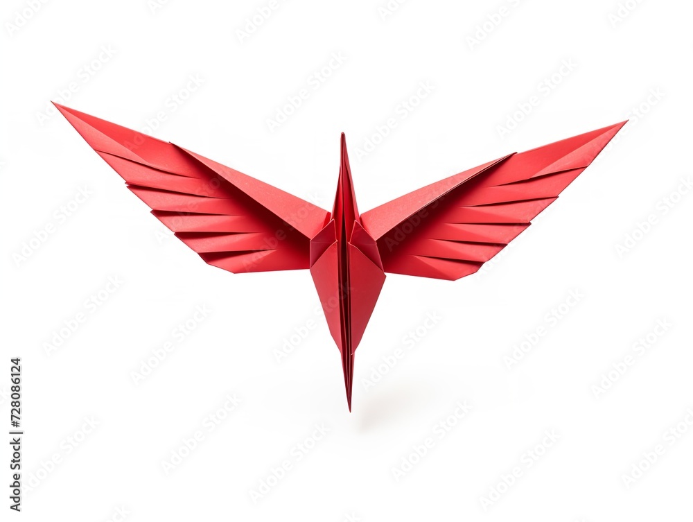 Origami Crane Taking Flight Hope and Elegance Isolated on White Background AI Generated Origami Crane Taking Flight Hope and Elegance Isolated on White Background AI Generated