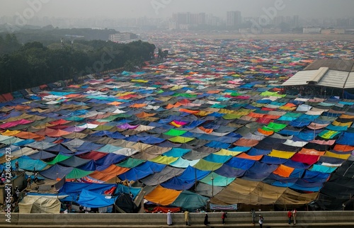 The Bishwa Ijtema is an annual gathering of Muslims in Tongi, by the banks of the River Turag, in the outskirts of Dhaka, Bangladesh. The Ijtema is  considered a demonstration of Muslim unity. photo