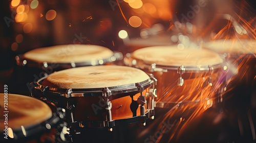 drums. blurred background. Generative AI photo