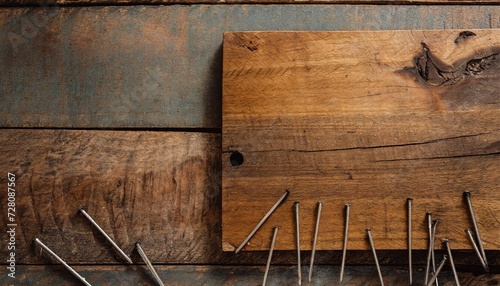 rustic wood board with nails