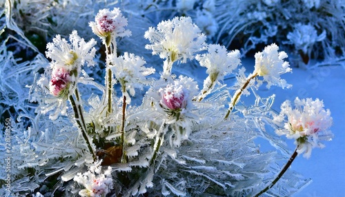 the captivating beauty of ice flowers blooming outside during the winter season beautiful ice flowers