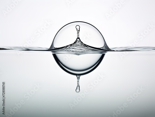 Obraz na płótnie Water Droplet Creating Ripples Impact and Influence Isolated on White Background AI Generated w salonie