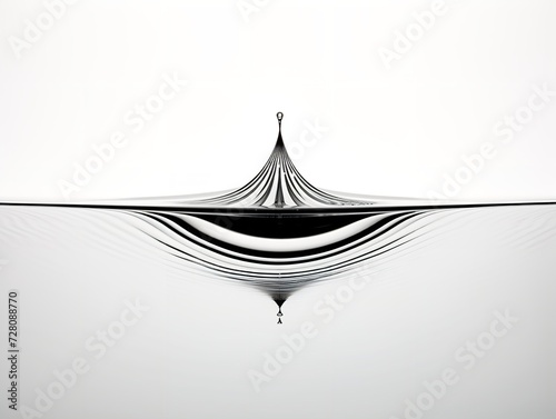Obraz na płótnie Water Droplet Creating Ripples Impact and Influence Isolated on White Background AI Generated w salonie