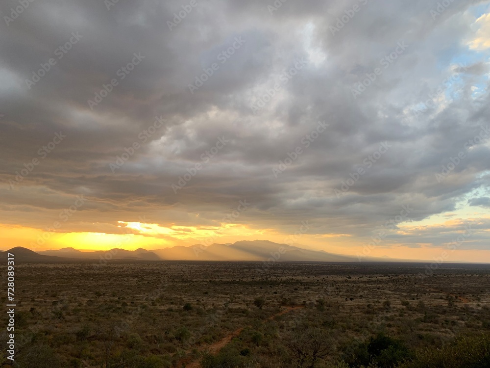 sun set in kenya 